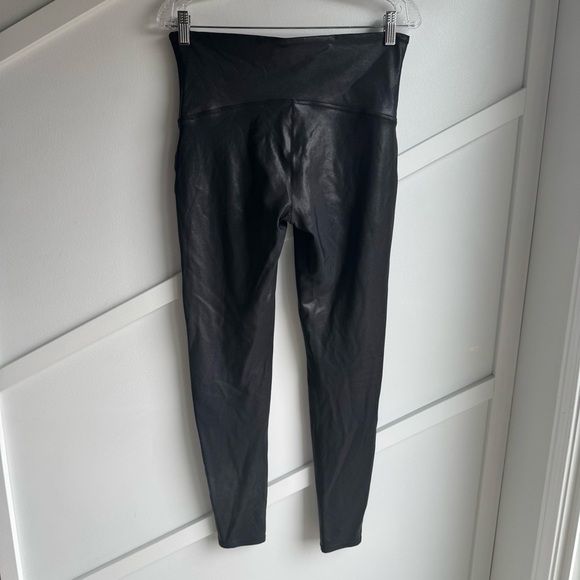 Spanx Shimmer Leggings Black  High Rise Stretch Pull On metallic skinny size XL - Picture 9 of 11
